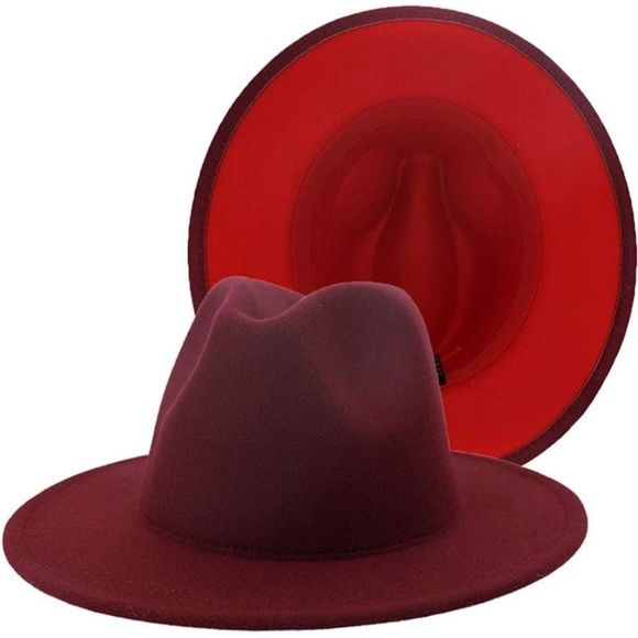 Accessories | Burgundy With Red Base Unisex Fedora Hat | Poshmark